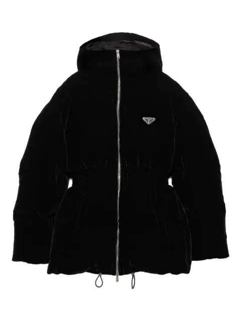 Prada velvet down jacket Black 292214SOOO16AB