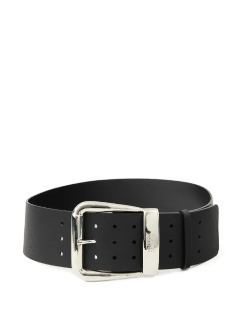 MM6 Maison Margiela logo-engraved leather belt Black SA5TP0016P8326