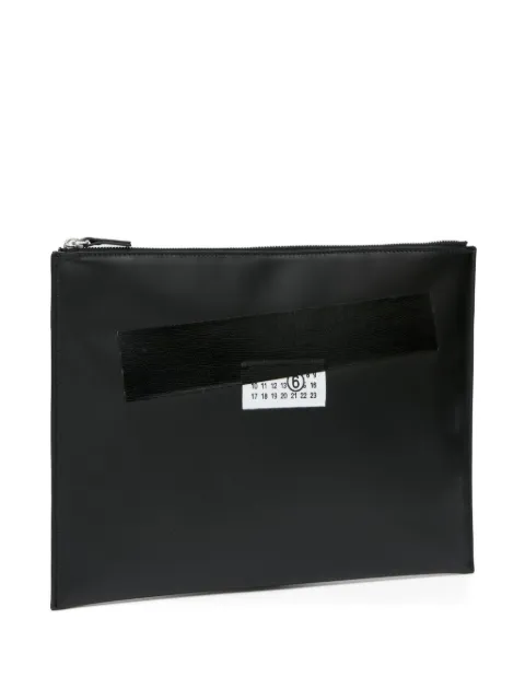 MM6 Maison Margiela logo-patch cutch bag Black SB6WF0013P8651