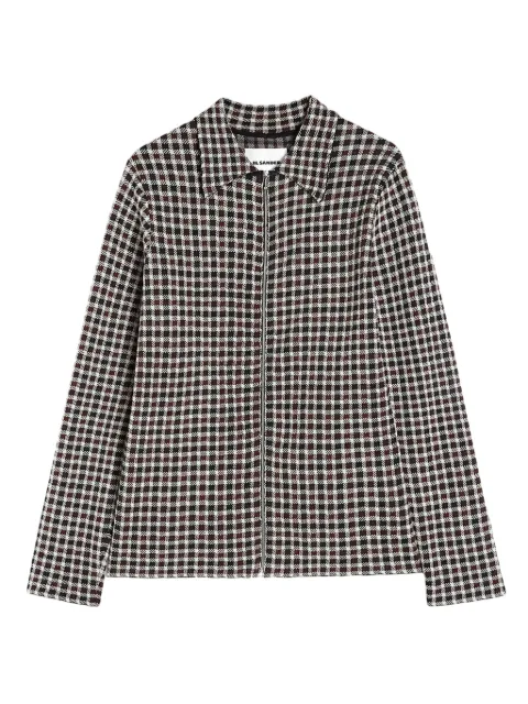 Jil Sander check-pattern zip-front shirt Black J22DL0329J19162
