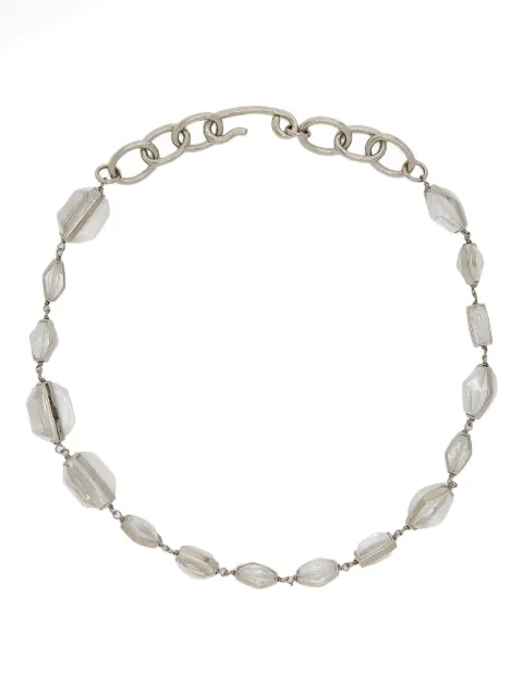 Jil Sander stone-embellished chain necklace Silver J11UU0201P7349