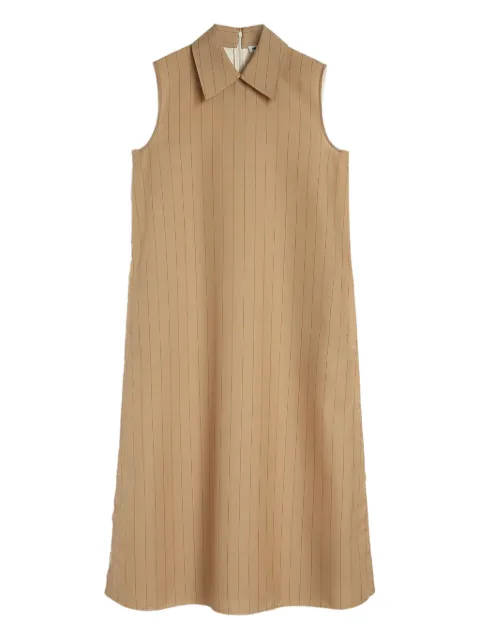 Jil Sander pinstriped midi dress Neutrals J01CT0263J40275