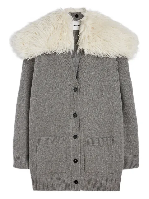 Jil Sander V-neck cardi-coat Grey J02HP0043J14512