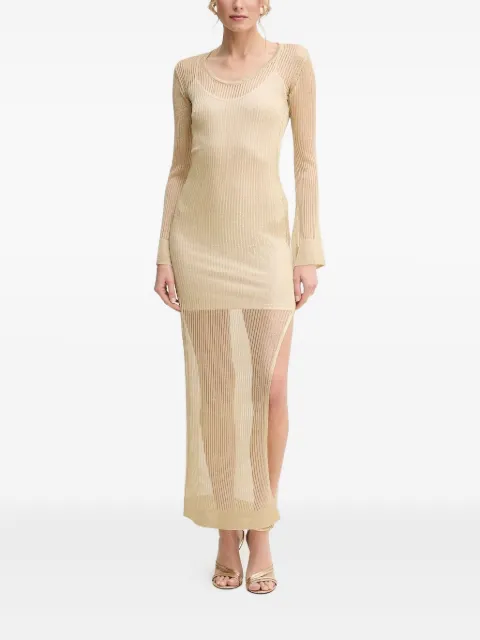 SIMONA CORSELLINI ribbed midi dress Neutrals ABO02