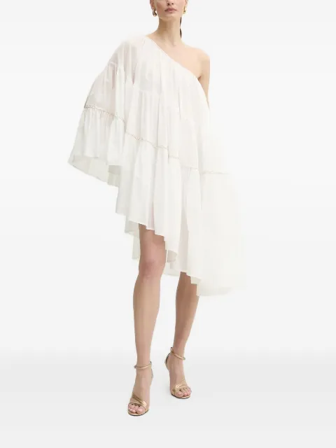 SIMONA CORSELLINI asymmetric tiered dress White P25CPAB045