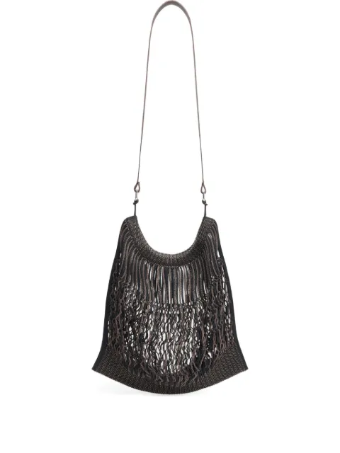 LEMAIRE large crossbody Filt net shopping bag Brown BG0075LF1269