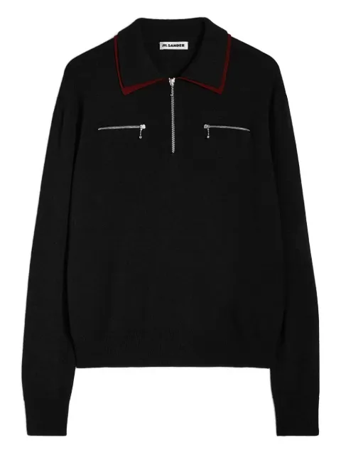 Jil Sander wool polo shirt Black J22GL0119J14782