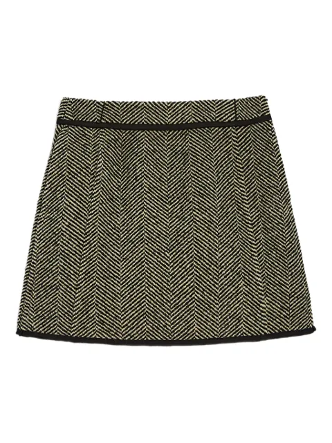 Jil Sander herringbone-patterned mini skirt Green J02MA0340J40261