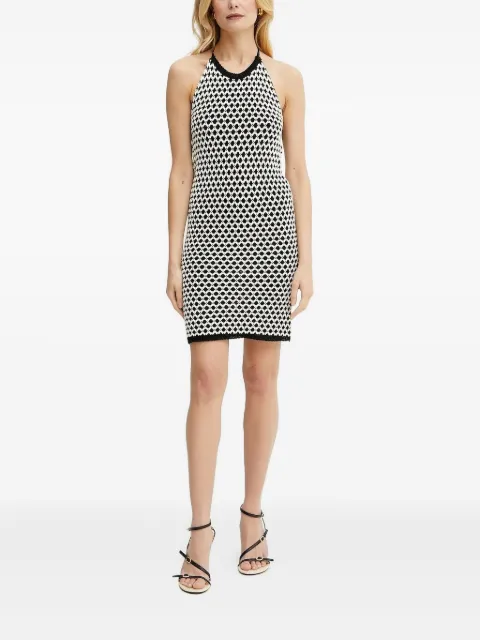 SIMONA CORSELLINI halter-neck geometric-pattern dress Black ABO07