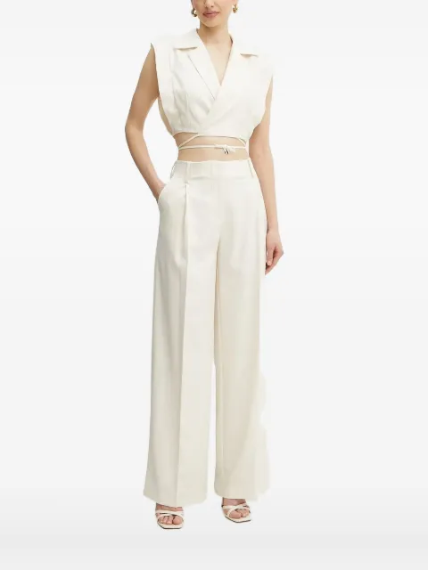 SIMONA CORSELLINI tie-front sleeveless top White TO005