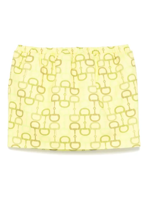 Gucci printed mini skirt Yellow 832799ZAS9M