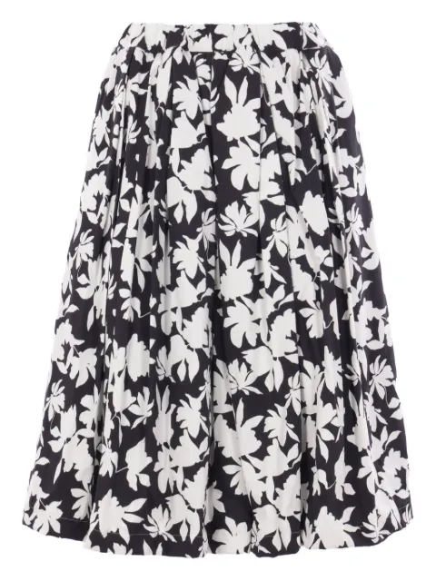 Comme Des Garçons Comme Des Garçons floral-print midi skirt Black ROS009S25