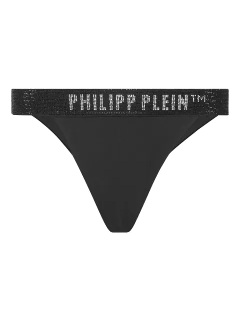 Philipp Plein logo-band bikini bottoms Black SAECWUY0238PTE003N
