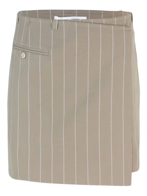 SAMSOE SAMSOE pinstripe button-detail mini straight skirt Brown F25100158