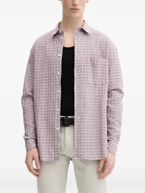 SAMSOE SAMSOE textured gingham shirt Purple M25100056