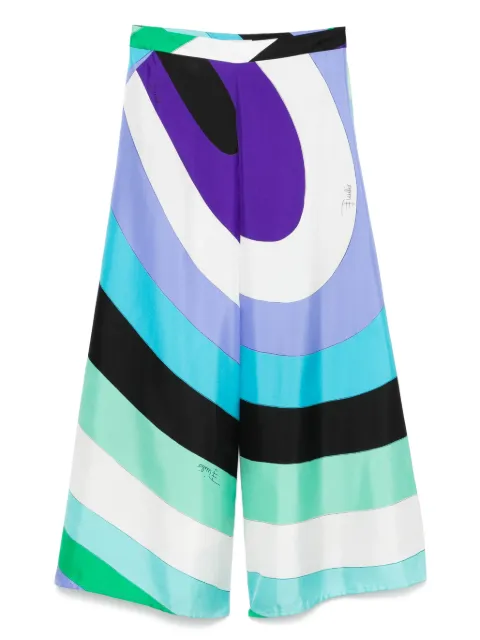 PUCCI Iride-print silk trousers Blue 5HRT035H851