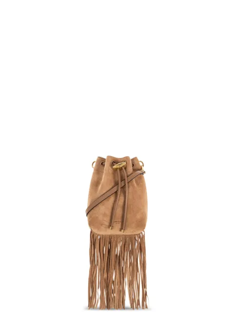 Jimmy Choo mini Bon Bon fringe bucket bag Neutrals BONBONBCKTNSMNJSU