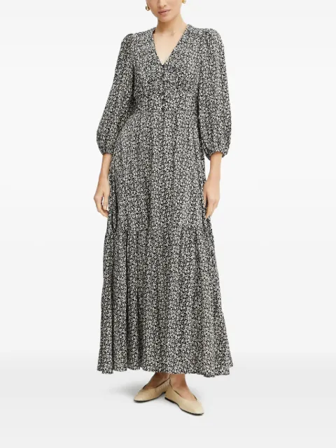IVY OAK floral-print button-front maxi dress Black IO117616