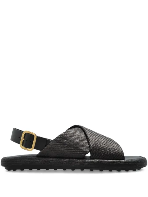 Tod's round-toe leather flat sandals Black XXW70L0JI00UD8