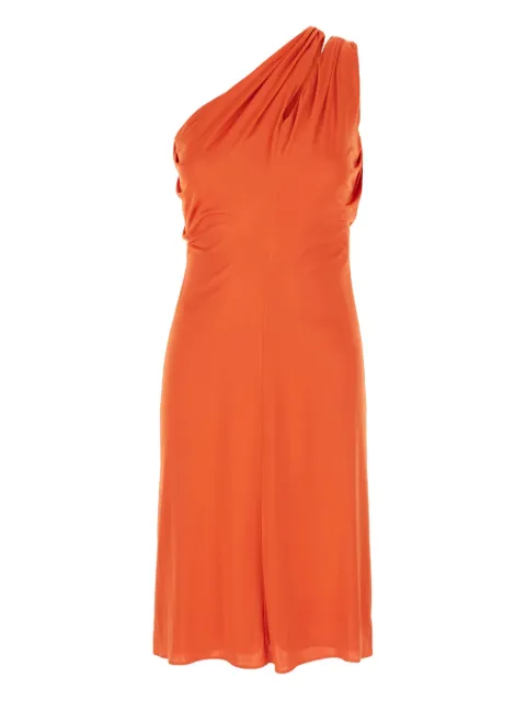 Versace one-shoulder draped midi dress Orange 10197771A1249