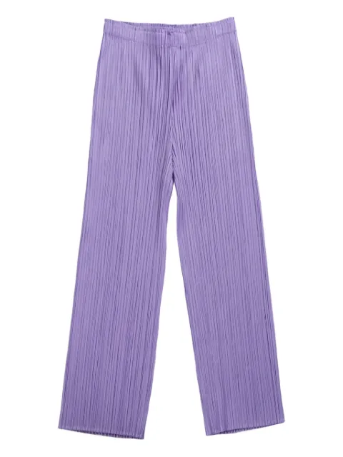 Pleats Please Issey Miyake cropped tapered trousers Purple PP56JF144