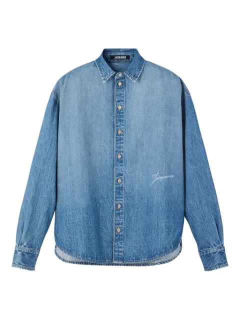 Jacquemus The Simon de-Nîmes logo-embroidered denim shirt Blue SHM00545AD00017