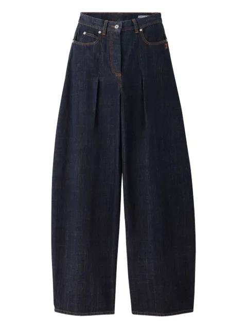Jacquemus Le De-Nîmes Ovalo pleated jeans Blue PAW00609AD00036