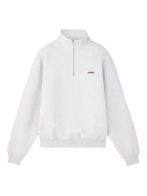 Jacquemus Gros Grain zip-up cotton sweatshirt Grey SSM00313AJ00174
