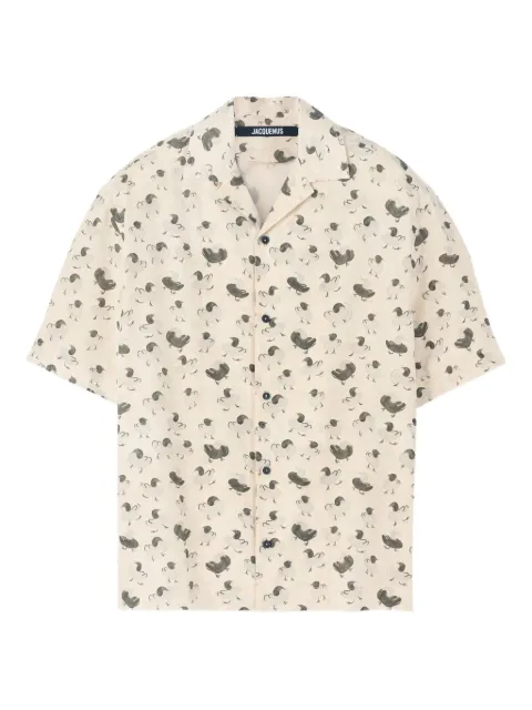 Jacquemus floral-print short-sleeve shirt Neutrals SHM00200BW00691