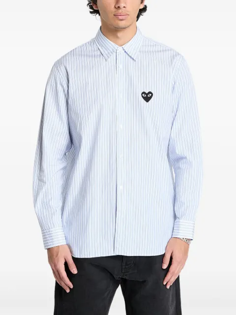 Comme Des Garçons Play Black Heart Striped shirt Blue AZB020