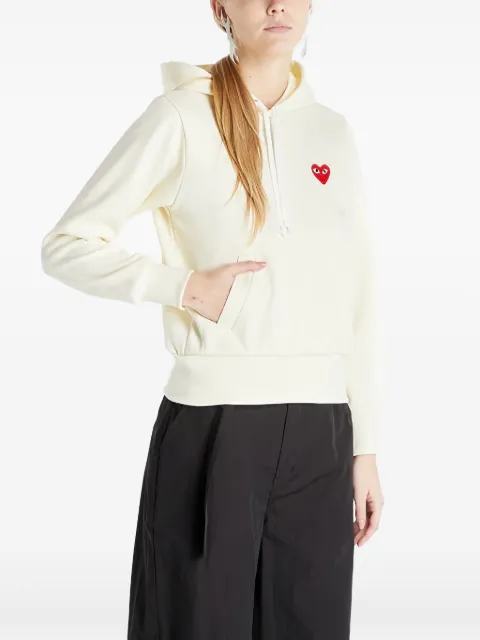 Comme Des Garçons Play Heart-appliqué hoodie Neutrals AZT173