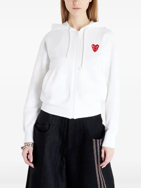 Comme Des Garçons Play Double Heart hoodie White AZT293