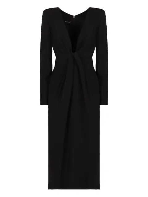 Emporio Armani knot-detailing midi dress Black EW000830AF10206