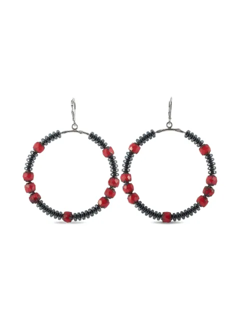 King Baby hematite hoop earrings Silver K609118