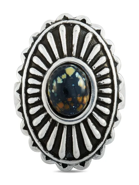 King Baby pre-owned silver Large Starburst Concho turquoise ring Silver K205728