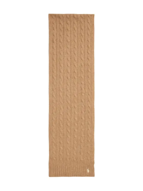 Polo Ralph Lauren cable-knit scarf Brown 455956296003