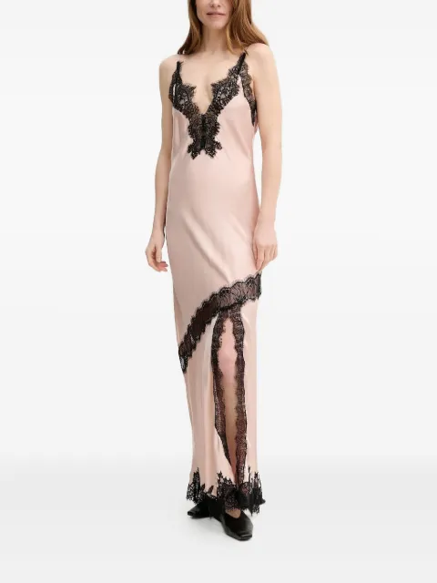HERSKIND lace-insert silk slip dress Pink 5526370