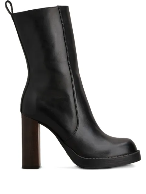 Tod's leather zip-fastening block-heel boots Black XXW91L0JR60N6M