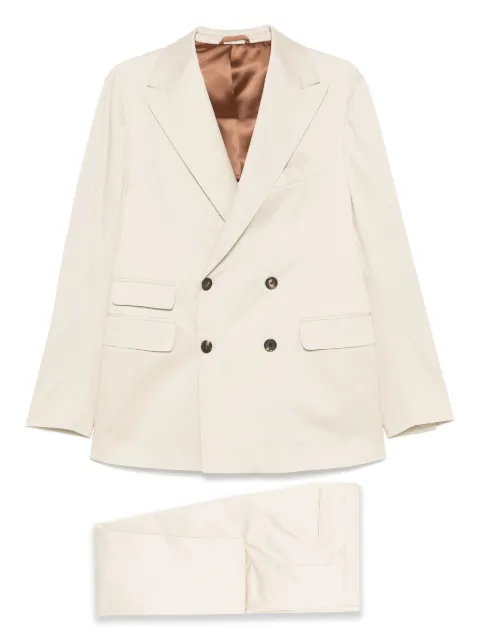 Doppiaa double-breasted suit Neutrals AARESEANTY730415