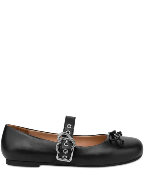 Love Moschino leather ballerina shoes Black JA11091G1NIE0