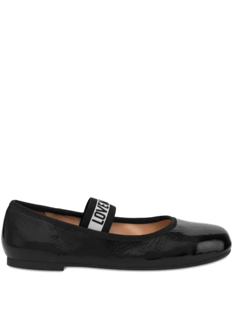 Love Moschino logo-jacquard ballerina shoes Black JA11071G1NII0