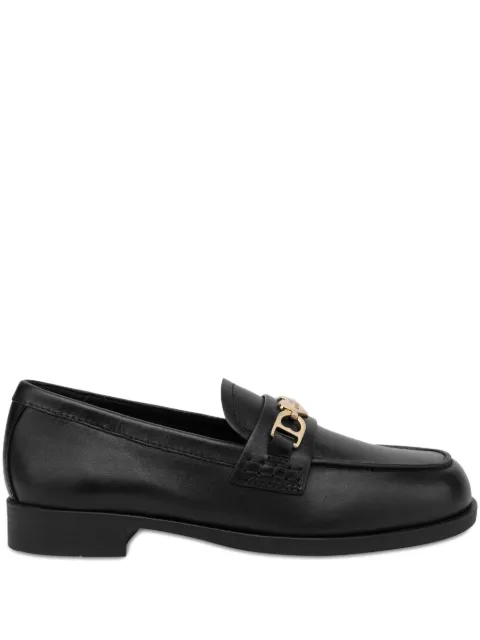 Love Moschino logo-plaque loafers Black JA10242G1NIA0