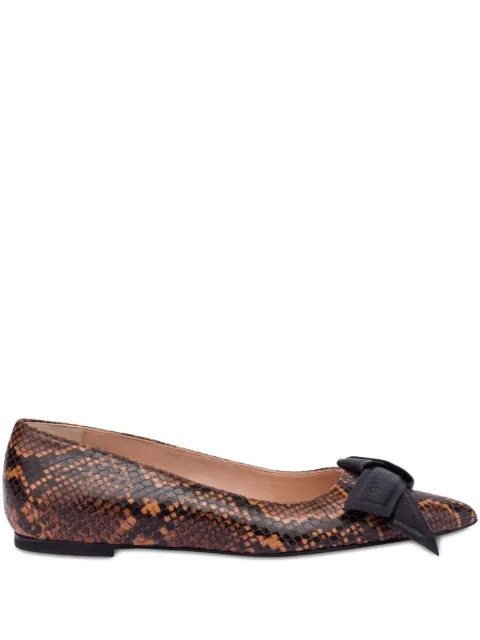 Love Moschino snakeskin-effect ballerina shoes Brown JA11121G1NJG0