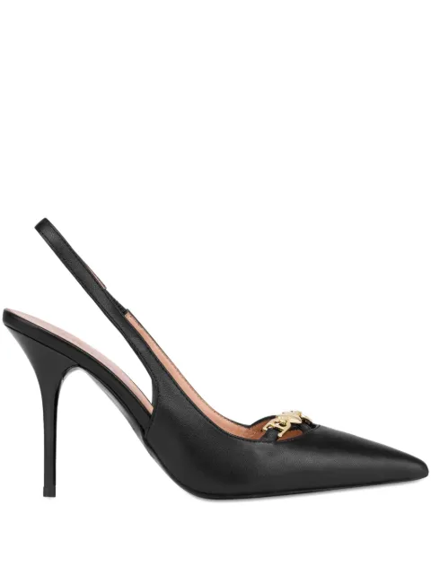 Love Moschino slingback leather pumps Black JA10309G1NIA0