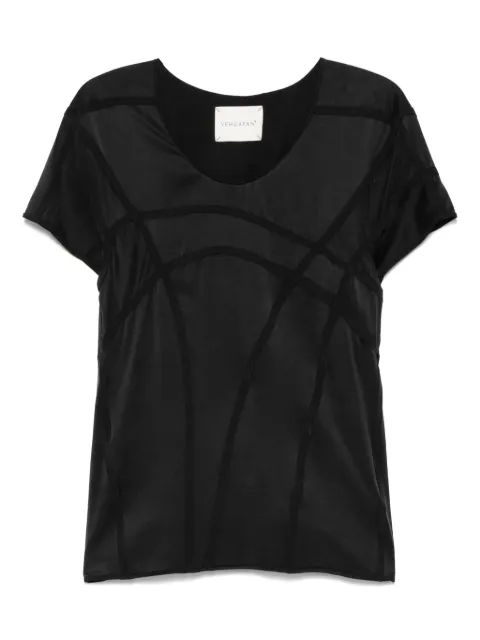 YEHUAFAN silk T-shirt Black C8000078
