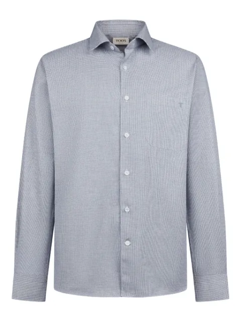Tod's houndstooth long-sleeved shirt Blue X6MA1516070XPL