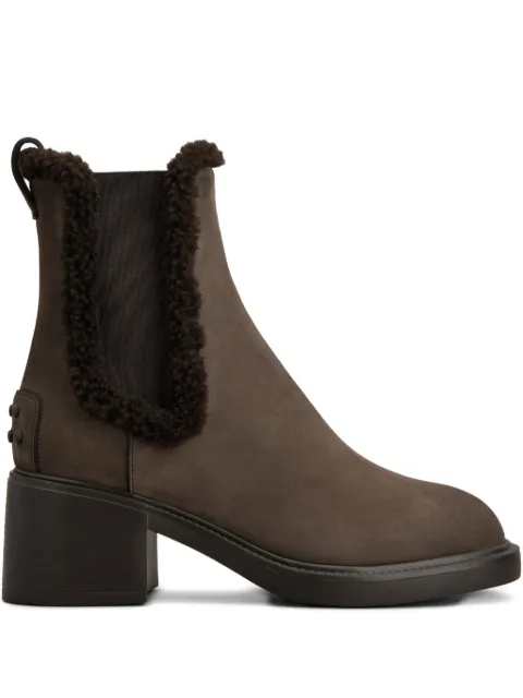 Tod's faux-fur trim Chelsea boots Brown XXW73L0JR30UQN