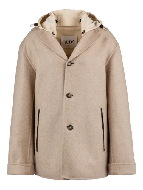 Tod's hooded trimmed jacket Neutrals X2W75513020XKQ