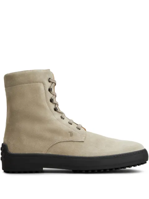 Tod's suede combat boots Neutrals XXM84L0GK50RE0