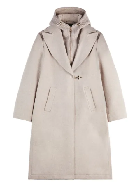 Fay layered hooded coat Neutrals NAW5951333JXQB